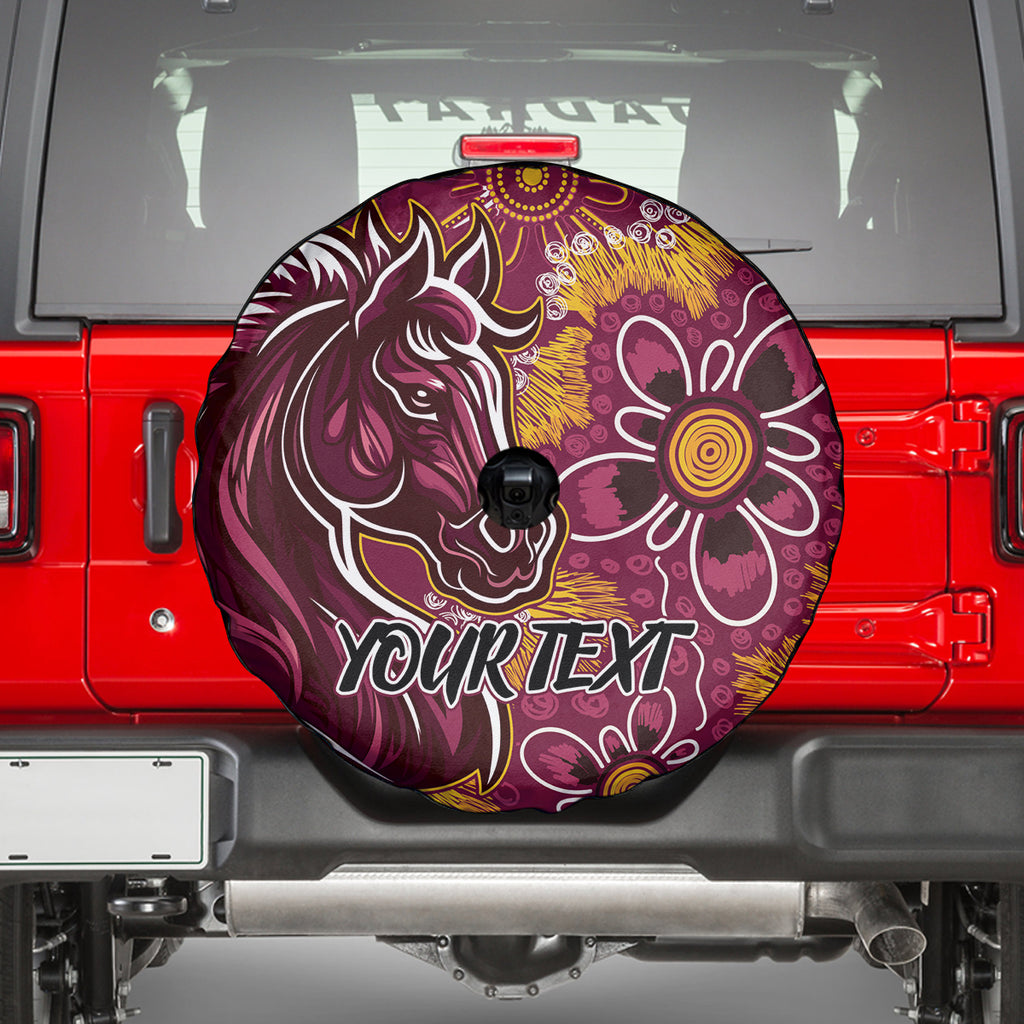Personalised Broncos NAIDOC Week 2024 Spare Tire Cover Aboriginal Fire Burning Sparks