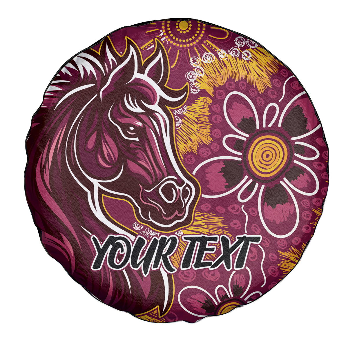 Personalised Broncos NAIDOC Week 2024 Spare Tire Cover Aboriginal Fire Burning Sparks