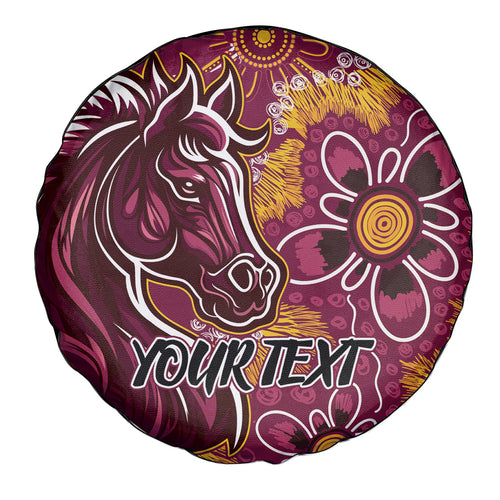 Personalised Broncos NAIDOC Week 2024 Spare Tire Cover Aboriginal Fire Burning Sparks