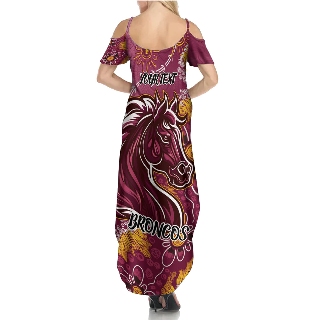 Personalised Broncos NAIDOC Week 2024 Summer Maxi Dress Aboriginal Fire Burning Sparks