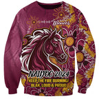 Personalised Broncos NAIDOC Week 2024 Sweatshirt Aboriginal Fire Burning Sparks