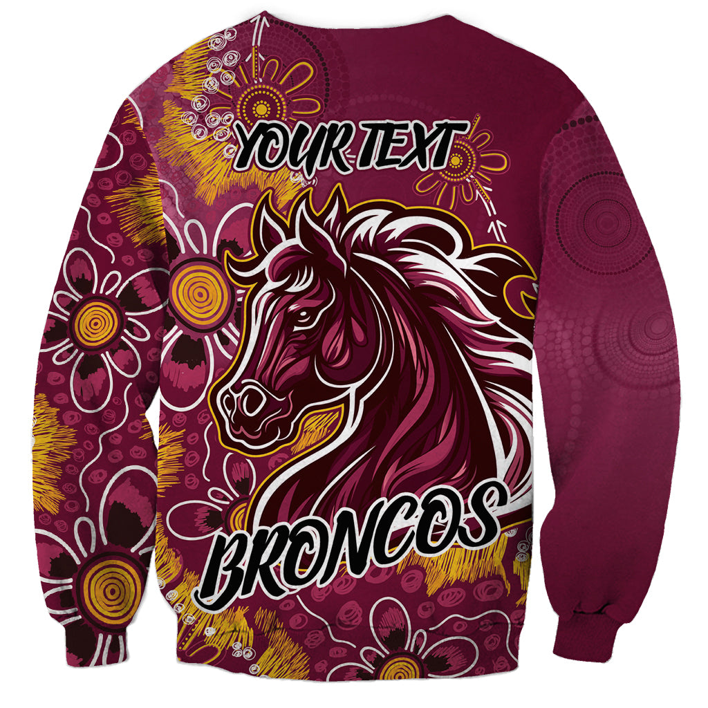 Personalised Broncos NAIDOC Week 2024 Sweatshirt Aboriginal Fire Burning Sparks