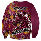Personalised Broncos NAIDOC Week 2024 Sweatshirt Aboriginal Fire Burning Sparks