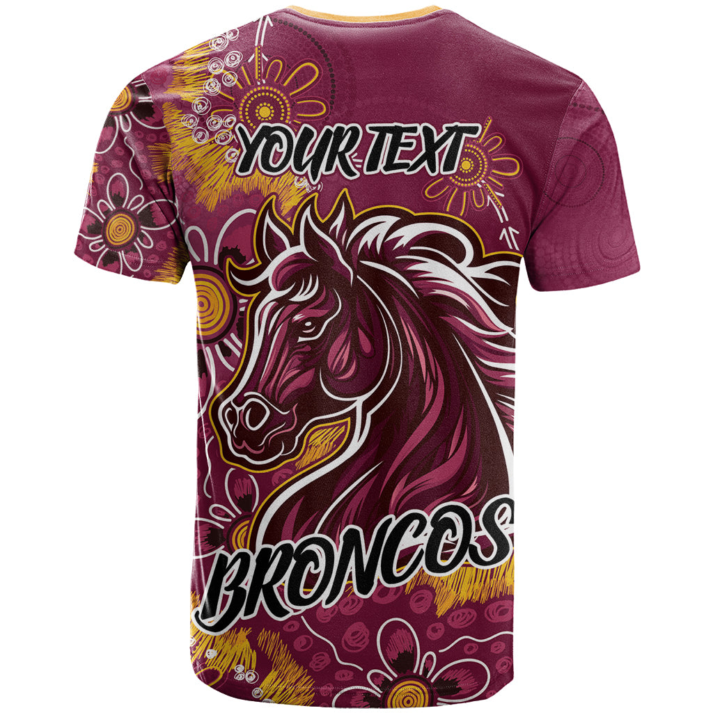 Personalised Broncos NAIDOC Week 2024 T Shirt Aboriginal Fire Burning Sparks