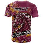 Personalised Broncos NAIDOC Week 2024 T Shirt Aboriginal Fire Burning Sparks