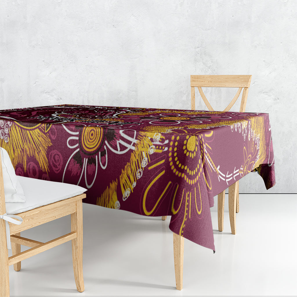 Personalised Broncos NAIDOC Week 2024 Tablecloth Aboriginal Fire Burning Sparks