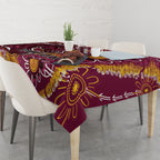 Personalised Broncos NAIDOC Week 2024 Tablecloth Aboriginal Fire Burning Sparks