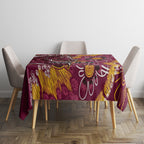 Personalised Broncos NAIDOC Week 2024 Tablecloth Aboriginal Fire Burning Sparks