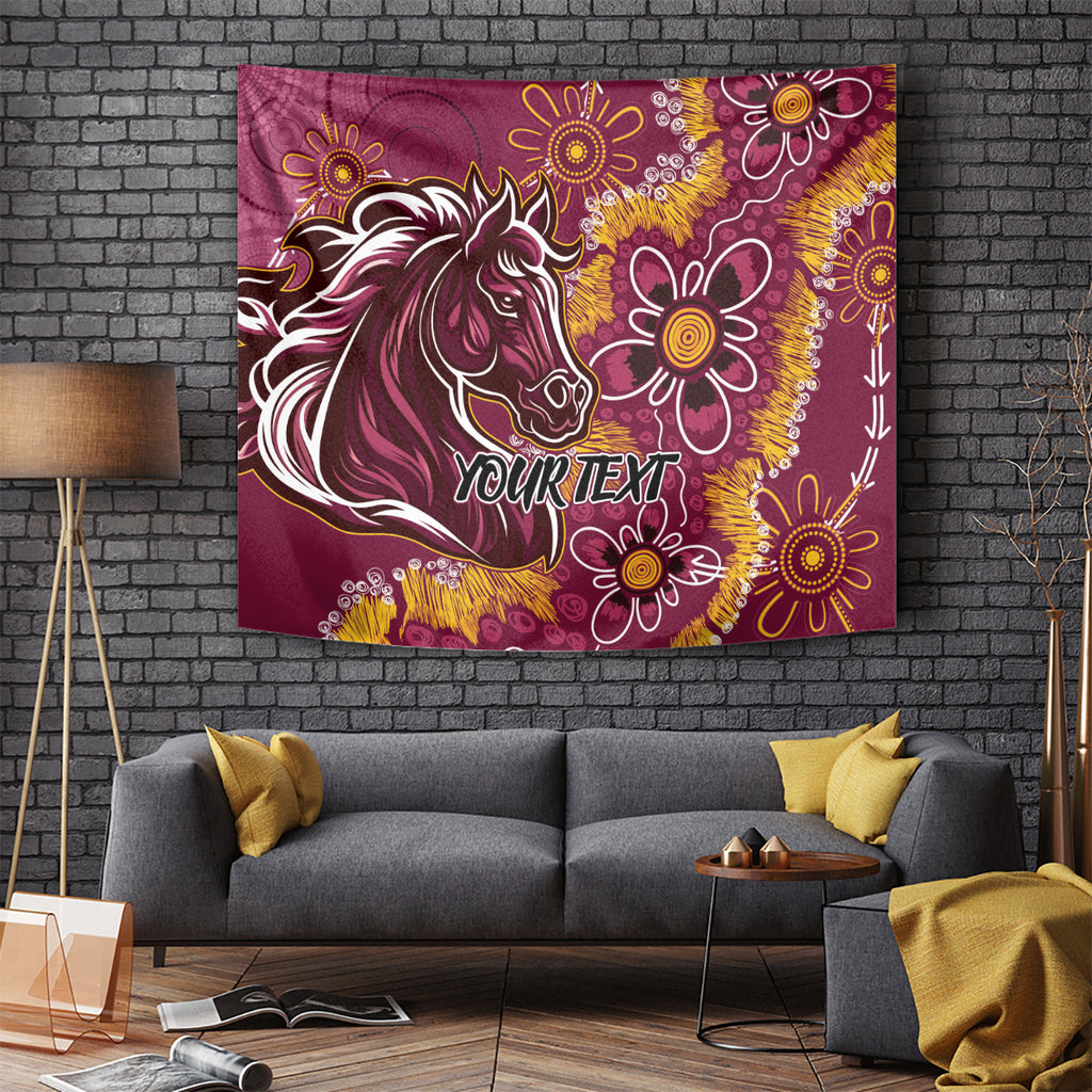 Personalised Broncos NAIDOC Week 2024 Tapestry Aboriginal Fire Burning Sparks