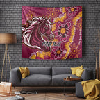 Personalised Broncos NAIDOC Week 2024 Tapestry Aboriginal Fire Burning Sparks