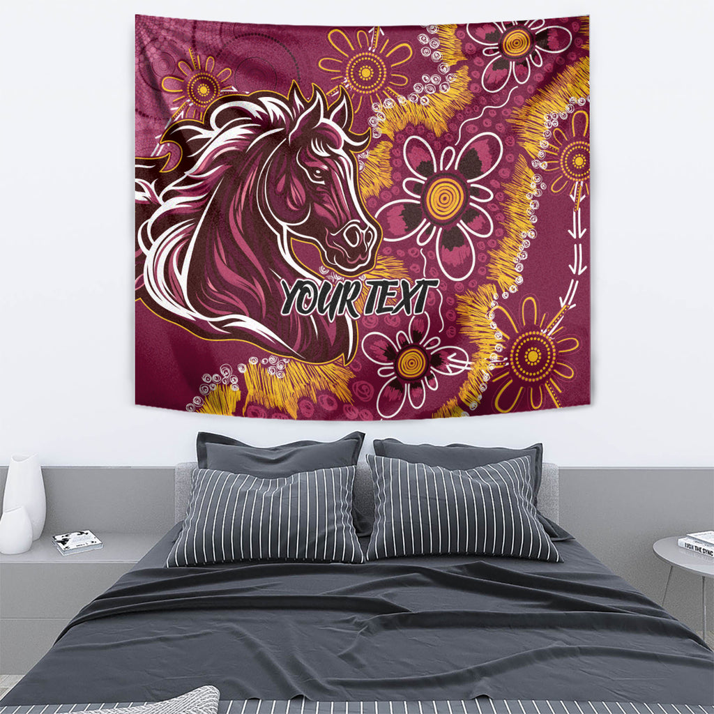 Personalised Broncos NAIDOC Week 2024 Tapestry Aboriginal Fire Burning Sparks