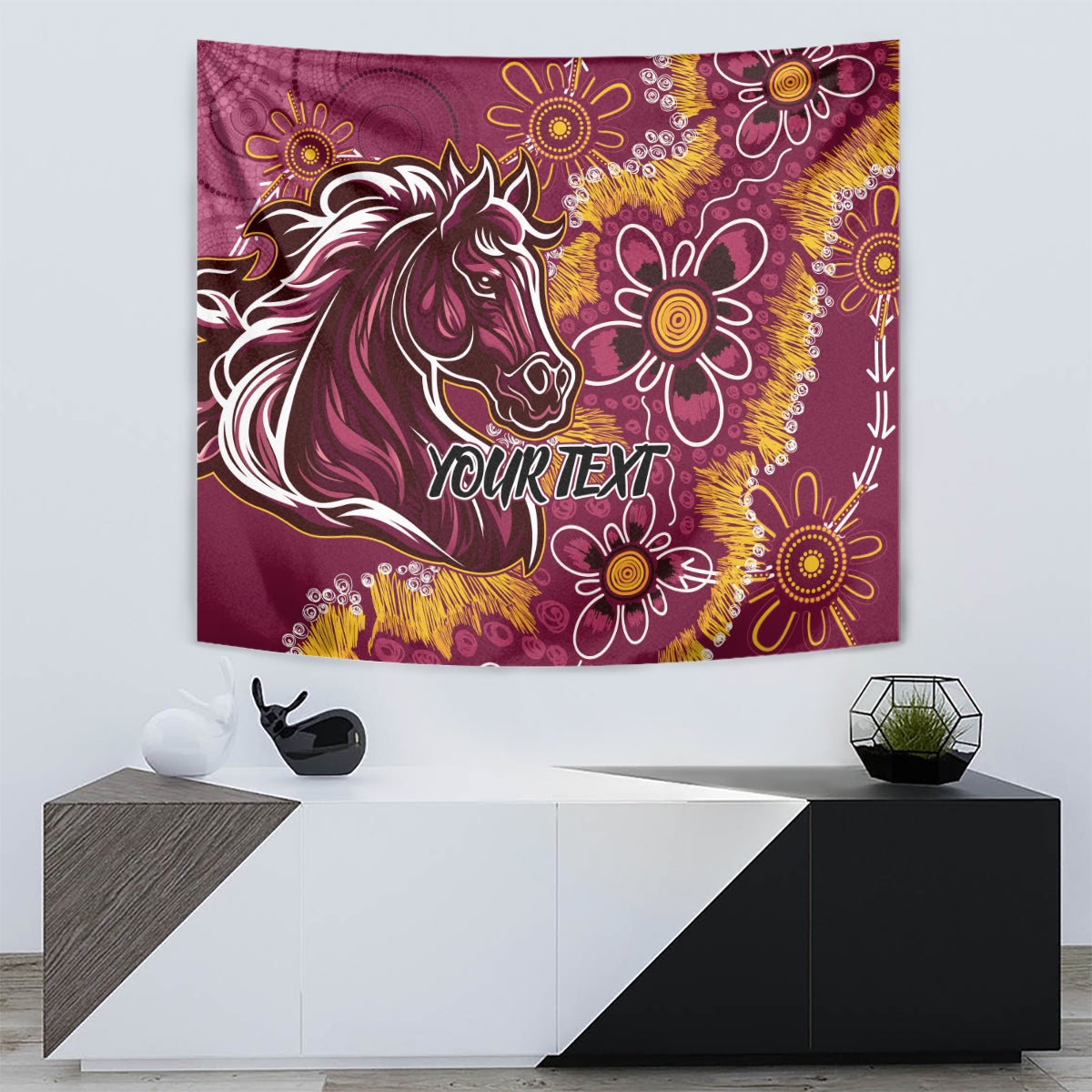 Personalised Broncos NAIDOC Week 2024 Tapestry Aboriginal Fire Burning Sparks