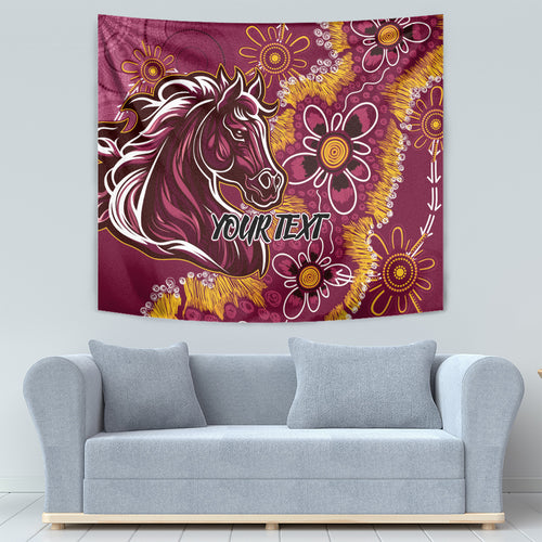 Personalised Broncos NAIDOC Week 2024 Tapestry Aboriginal Fire Burning Sparks