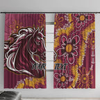 Personalised Broncos NAIDOC Week 2024 Window Curtain Aboriginal Fire Burning Sparks
