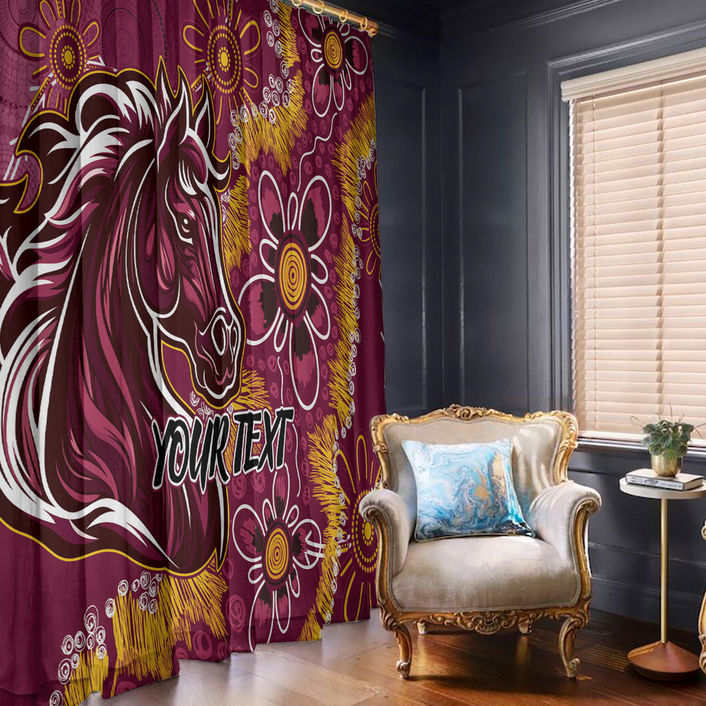 Personalised Broncos NAIDOC Week 2024 Window Curtain Aboriginal Fire Burning Sparks