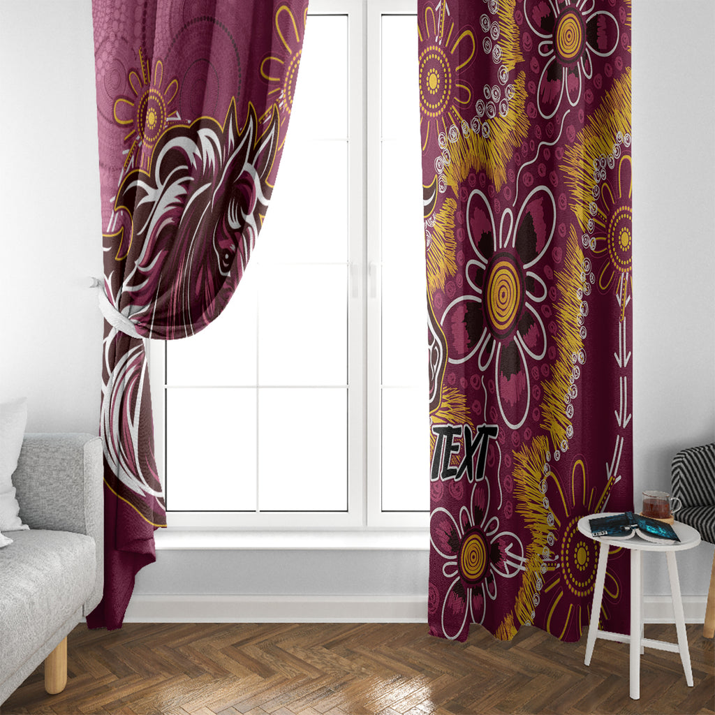Personalised Broncos NAIDOC Week 2024 Window Curtain Aboriginal Fire Burning Sparks