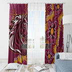Personalised Broncos NAIDOC Week 2024 Window Curtain Aboriginal Fire Burning Sparks