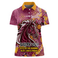 Personalised Broncos NAIDOC Week 2024 Women Polo Shirt Aboriginal Fire Burning Sparks