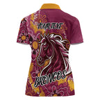 Personalised Broncos NAIDOC Week 2024 Women Polo Shirt Aboriginal Fire Burning Sparks