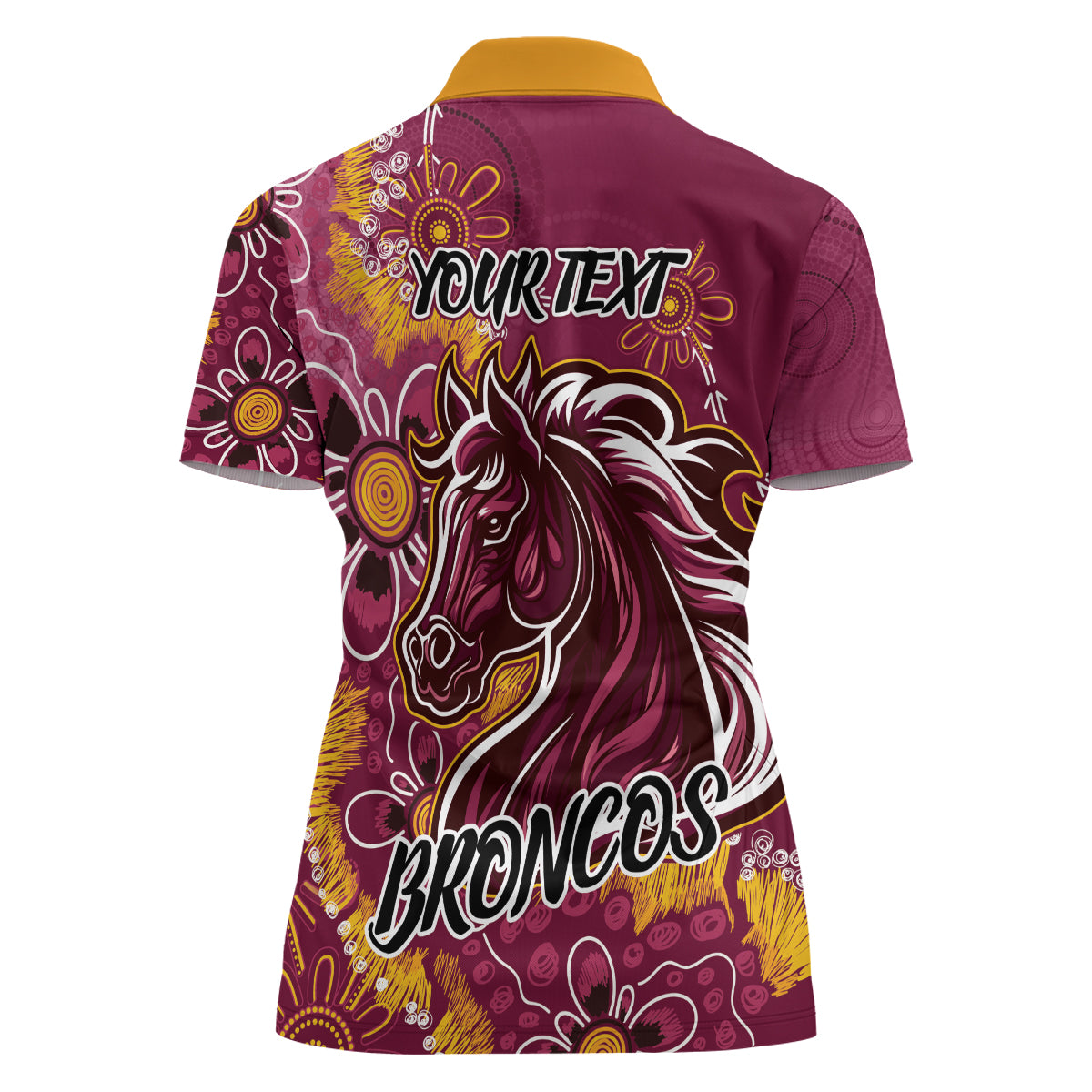 Personalised Broncos NAIDOC Week 2024 Women Polo Shirt Aboriginal Fire Burning Sparks