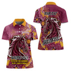 Personalised Broncos NAIDOC Week 2024 Women Polo Shirt Aboriginal Fire Burning Sparks