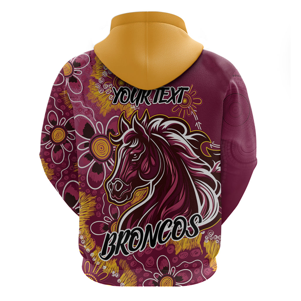 Personalised Broncos NAIDOC Week 2024 Zip Hoodie Aboriginal Fire Burning Sparks