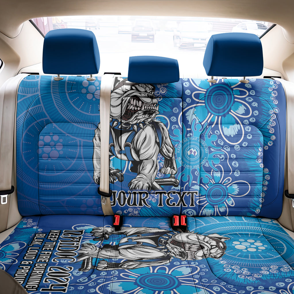 Personalised Bulldogs NAIDOC Week 2024 Back Car Seat Cover Aboriginal Fire Burning Sparks