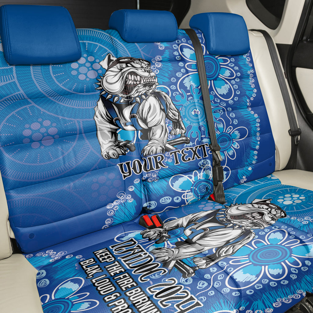 Personalised Bulldogs NAIDOC Week 2024 Back Car Seat Cover Aboriginal Fire Burning Sparks