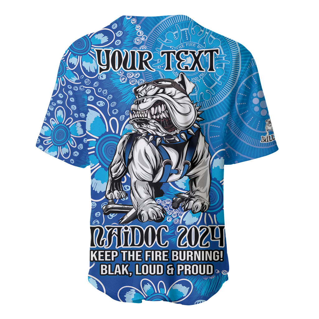 Personalised Bulldogs NAIDOC Week 2024 Baseball Jersey Aboriginal Fire Burning Sparks