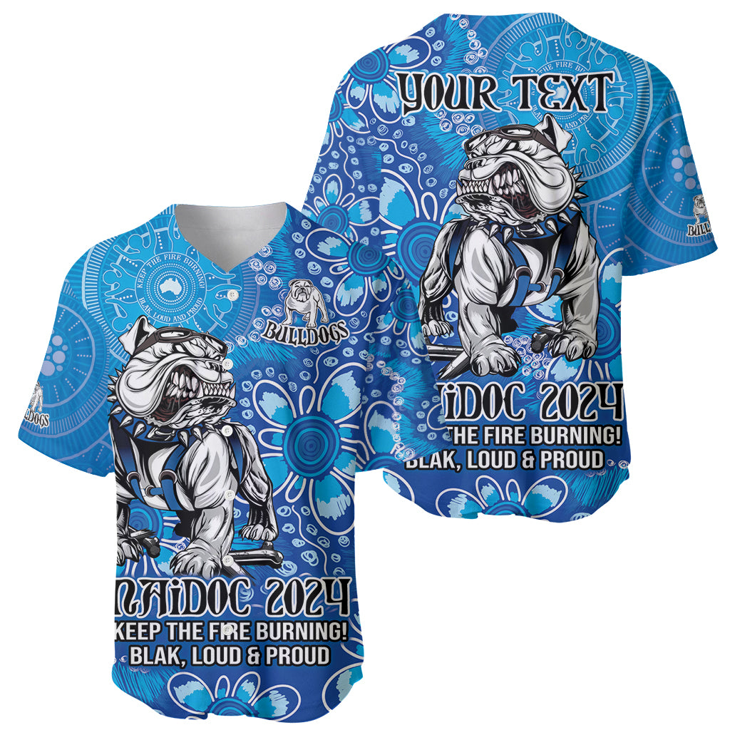 Personalised Bulldogs NAIDOC Week 2024 Baseball Jersey Aboriginal Fire Burning Sparks