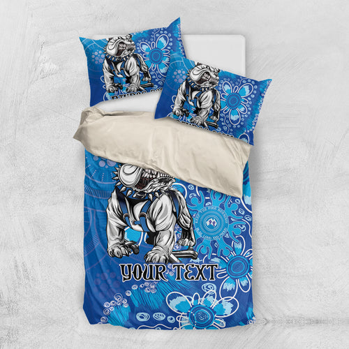 Personalised Bulldogs NAIDOC Week 2024 Bedding Set Aboriginal Fire Burning Sparks