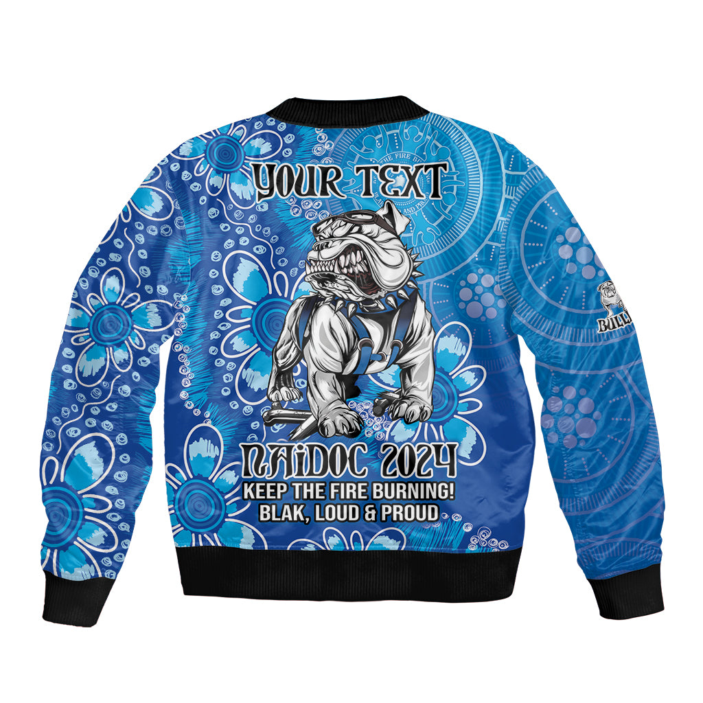 Personalised Bulldogs NAIDOC Week 2024 Bomber Jacket Aboriginal Fire Burning Sparks