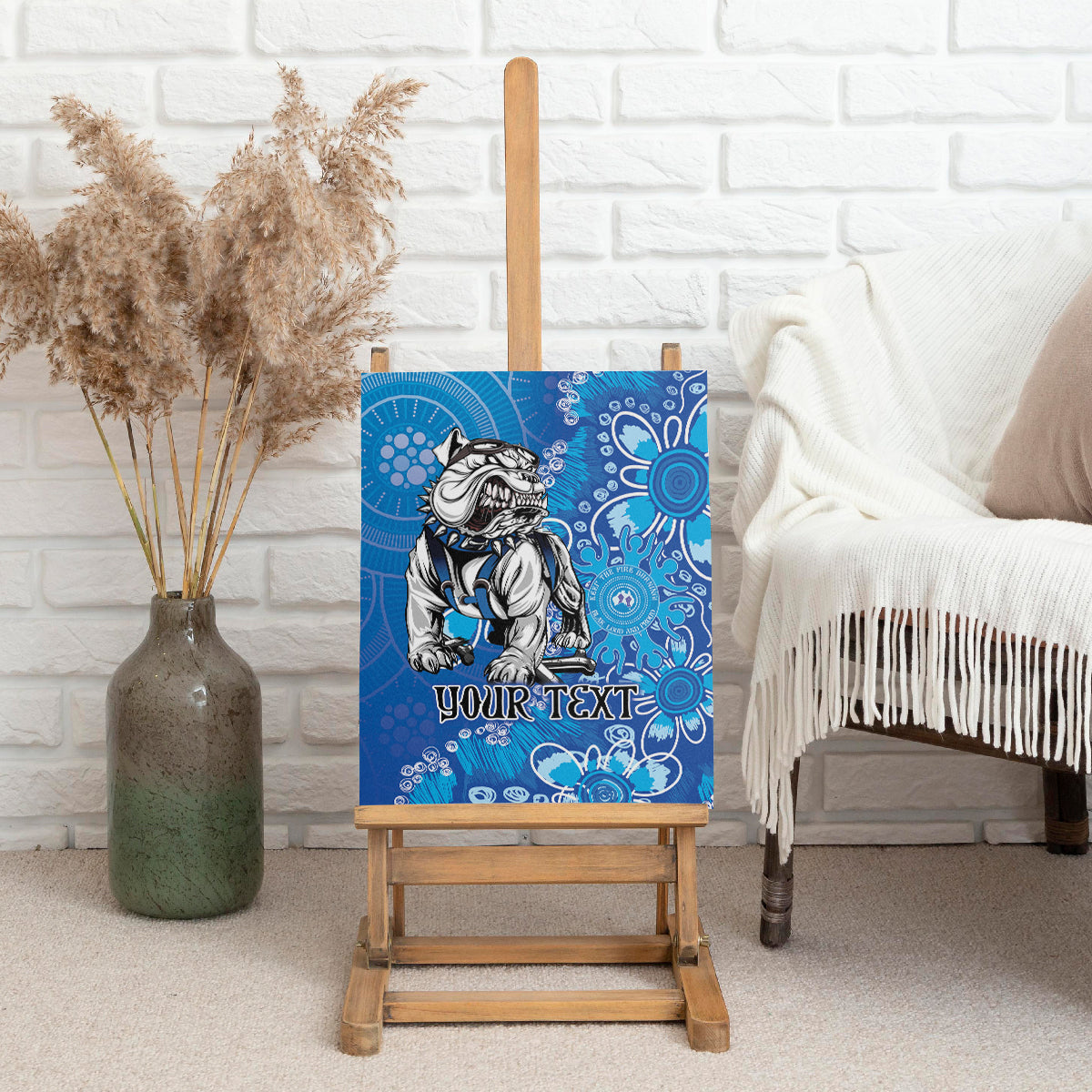 Personalised Bulldogs NAIDOC Week 2024 Canvas Wall Art Aboriginal Fire Burning Sparks