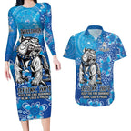 Personalised Bulldogs NAIDOC Week 2024 Couples Matching Long Sleeve Bodycon Dress and Hawaiian Shirt Aboriginal Fire Burning Sparks