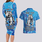 Personalised Bulldogs NAIDOC Week 2024 Couples Matching Long Sleeve Bodycon Dress and Hawaiian Shirt Aboriginal Fire Burning Sparks