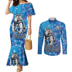 Personalised Bulldogs NAIDOC Week 2024 Couples Matching Mermaid Dress and Long Sleeve Button Shirt Aboriginal Fire Burning Sparks