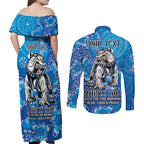 Personalised Bulldogs NAIDOC Week 2024 Couples Matching Off Shoulder Maxi Dress and Long Sleeve Button Shirt Aboriginal Fire Burning Sparks