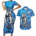 Personalised Bulldogs NAIDOC Week 2024 Couples Matching Short Sleeve Bodycon Dress and Hawaiian Shirt Aboriginal Fire Burning Sparks