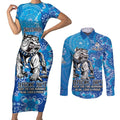 Personalised Bulldogs NAIDOC Week 2024 Couples Matching Short Sleeve Bodycon Dress and Long Sleeve Button Shirt Aboriginal Fire Burning Sparks