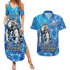 Personalised Bulldogs NAIDOC Week 2024 Couples Matching Summer Maxi Dress and Hawaiian Shirt Aboriginal Fire Burning Sparks