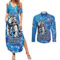 Personalised Bulldogs NAIDOC Week 2024 Couples Matching Summer Maxi Dress and Long Sleeve Button Shirt Aboriginal Fire Burning Sparks