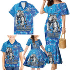 Personalised Bulldogs NAIDOC Week 2024 Family Matching Mermaid Dress and Hawaiian Shirt Aboriginal Fire Burning Sparks