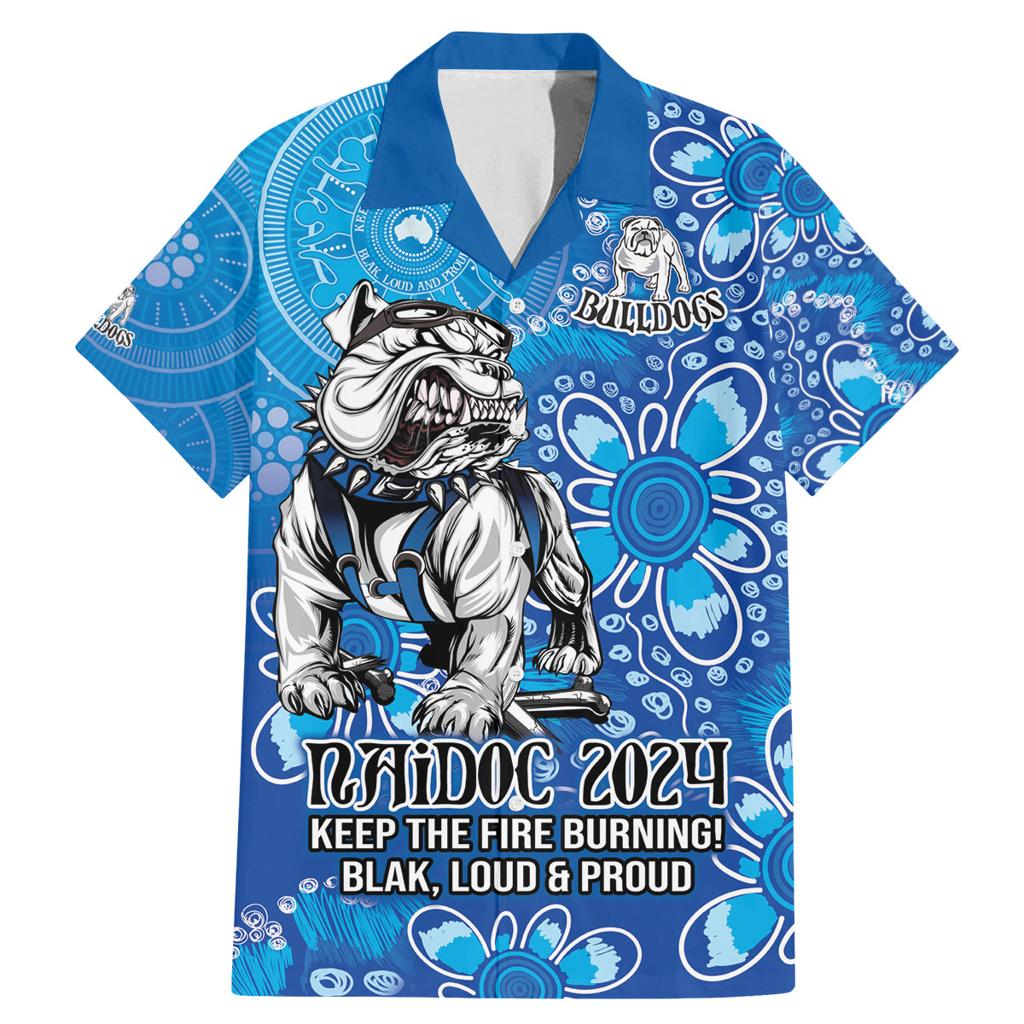Personalised Bulldogs NAIDOC Week 2024 Family Matching Mermaid Dress and Hawaiian Shirt Aboriginal Fire Burning Sparks