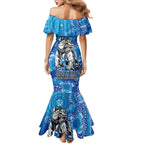 Personalised Bulldogs NAIDOC Week 2024 Family Matching Mermaid Dress and Hawaiian Shirt Aboriginal Fire Burning Sparks