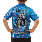 Personalised Bulldogs NAIDOC Week 2024 Family Matching Off The Shoulder Long Sleeve Dress and Hawaiian Shirt Aboriginal Fire Burning Sparks