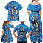 Personalised Bulldogs NAIDOC Week 2024 Family Matching Off Shoulder Maxi Dress and Hawaiian Shirt Aboriginal Fire Burning Sparks