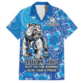 Personalised Bulldogs NAIDOC Week 2024 Family Matching Off Shoulder Maxi Dress and Hawaiian Shirt Aboriginal Fire Burning Sparks