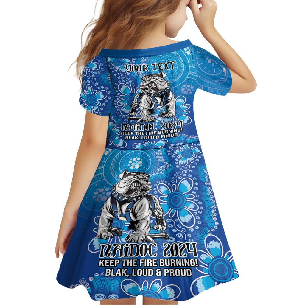 Personalised Bulldogs NAIDOC Week 2024 Family Matching Puletasi and Hawaiian Shirt Aboriginal Fire Burning Sparks