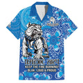 Personalised Bulldogs NAIDOC Week 2024 Family Matching Short Sleeve Bodycon Dress and Hawaiian Shirt Aboriginal Fire Burning Sparks