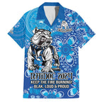 Personalised Bulldogs NAIDOC Week 2024 Family Matching Short Sleeve Bodycon Dress and Hawaiian Shirt Aboriginal Fire Burning Sparks